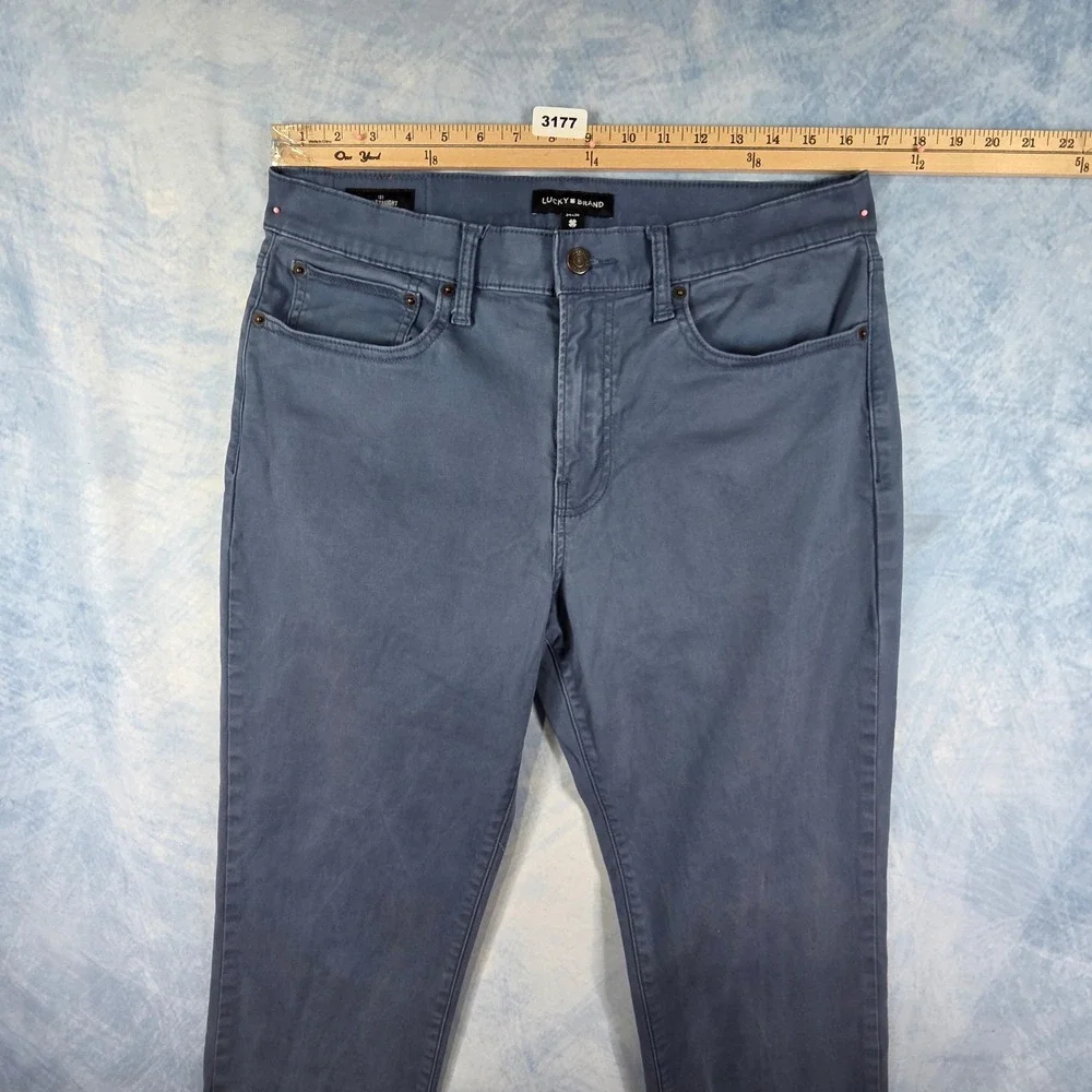 Lucky Brand 121 Slim Straight Pants Mens 34x30 Blue Gray Slate Casual Chino